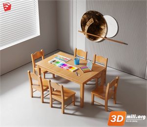 Kid's table and chairs Skp Files 